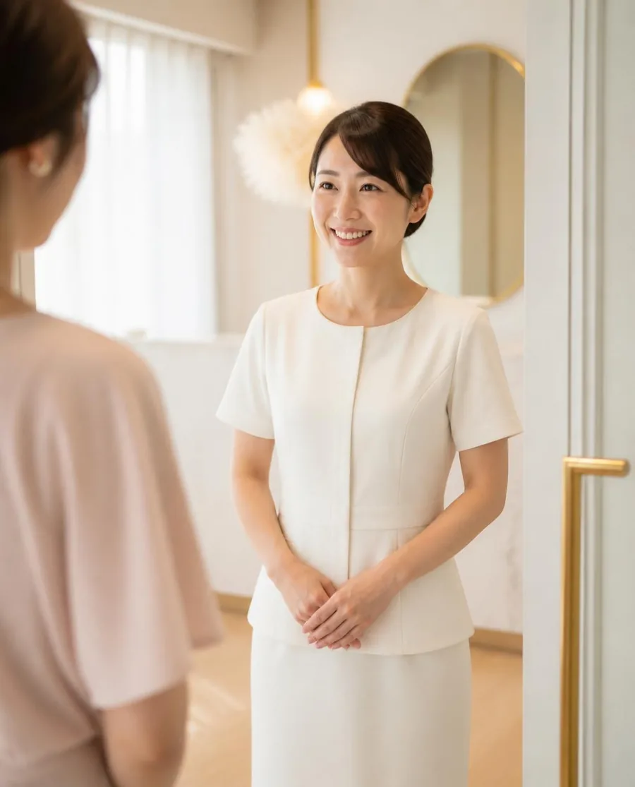 笑顔でお客様を迎える施術スタッフ